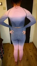 Ropa Deportiva ombré para mujer, conjunto de Yoga sin costuras, ropa de entrenamiento, conjunto deportivo para gimnasio