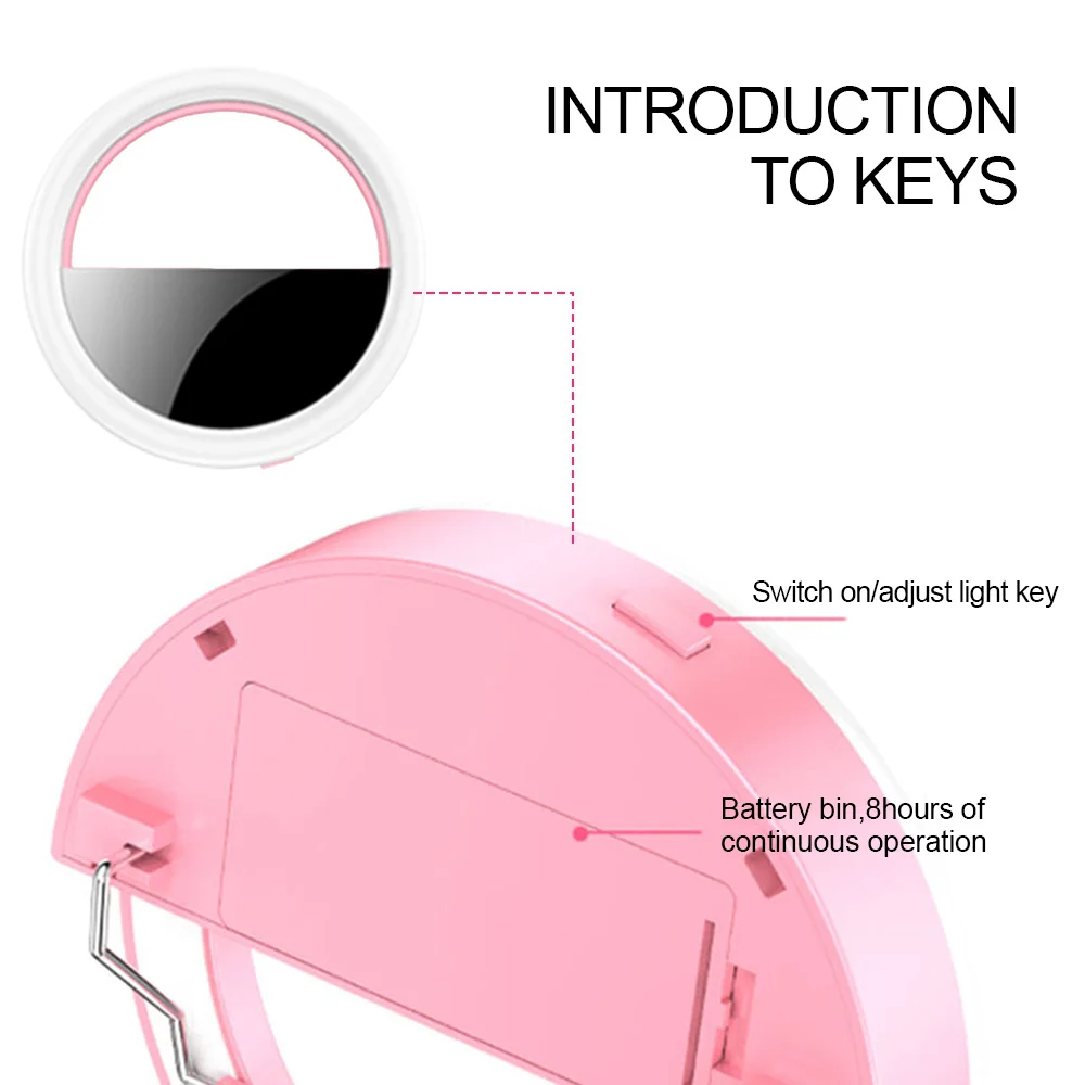 Мини-светодиодный кольцевой светильник для селфи, портативный телефонный светильник, светильник для красоты, лампа для фотосъемки, круглый светильник, косметическое зеркало для макияжа