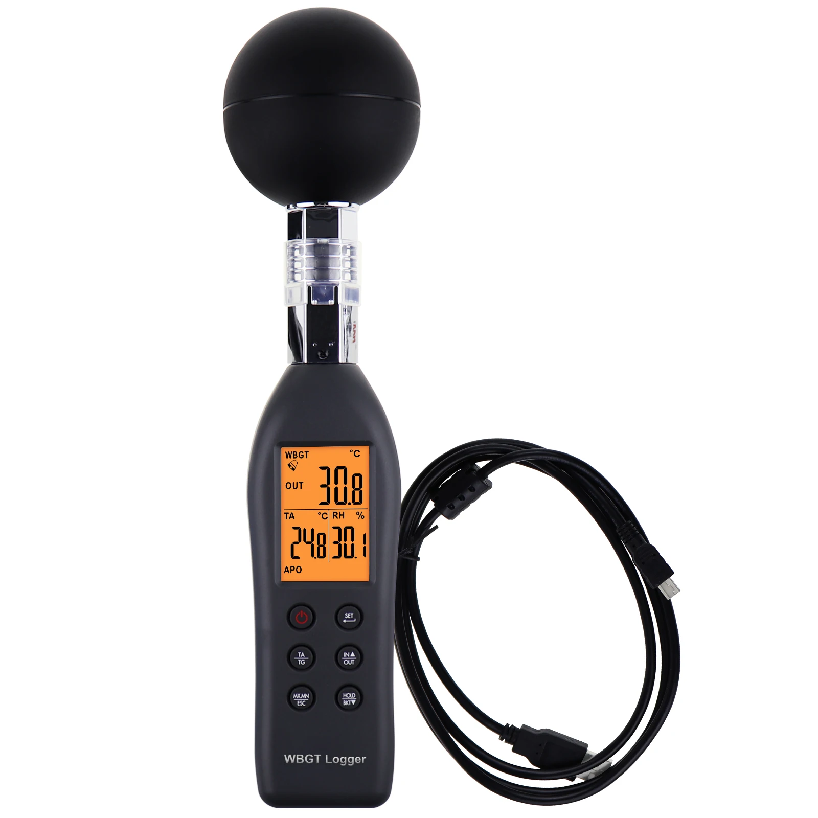 Handheld Heat Stress WBGT (Wet Bulb Globe Temperature) Meter Data