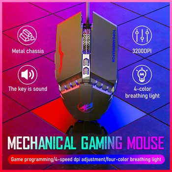 

Professional Gaming Mouse Mechanical Wired Silent Mouse 3200dpi 7 Buttons Backlit Computer Mouse Support Macro Definition
