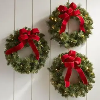 

Marbling Christmas Garland with Led Light Custom design Led Light 40cm Diameter Garland Home Door Wall Decor Wedding Party