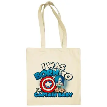 

Cloth bag I was born to be Captain Baby spoof Captain America