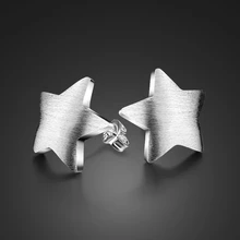Pendientes de plata de ley 925 con forma de estrella para mujer, aretes de estrella, Plata 100%