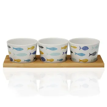 

Appetizer Set Blue Bay Bamboo Porcelain (3 Pieces)