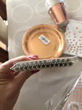 Tableware-Set Plates Paper-Cups Straws Birthday-Party-Supplies Rose-Gold Wedding Party Disposable