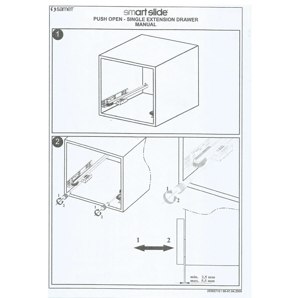 Push To Open Full Extension Undermount Drawer Runners Up To, 56 OFF