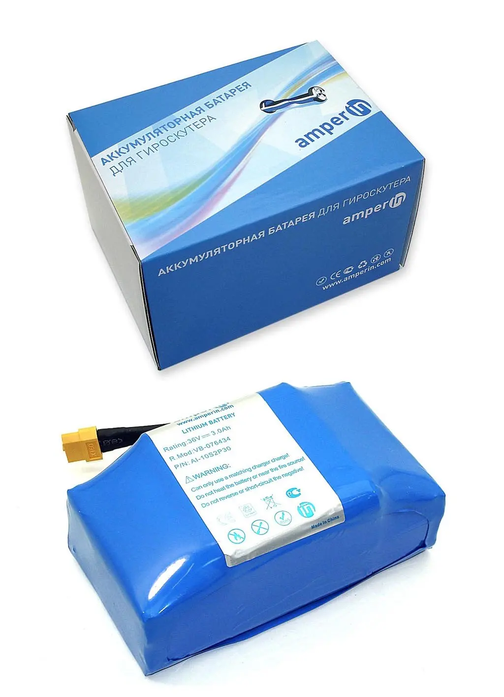 Аккумулятор Amperin 10S2P для гироскутера 36V 3.0Ah Li-ion |