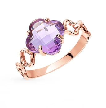

Gold ring with amethyst sunlight
