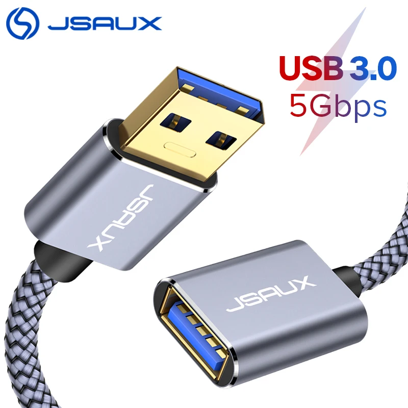 USB кабель удлинитель JSAUX 3 0 A штекер на гнездо PS4 ТВ SSD УДЛИНИТЕЛЬ шнур 5 Гбит/с