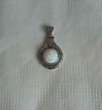 JewelryPalace-colgante de plata de primera ley con forma de corazón para mujer, joya SIN Cadena, para gargantilla, plata esterlina 925, Ópalo redondo, 2,5 quilates, Estilo Vintage