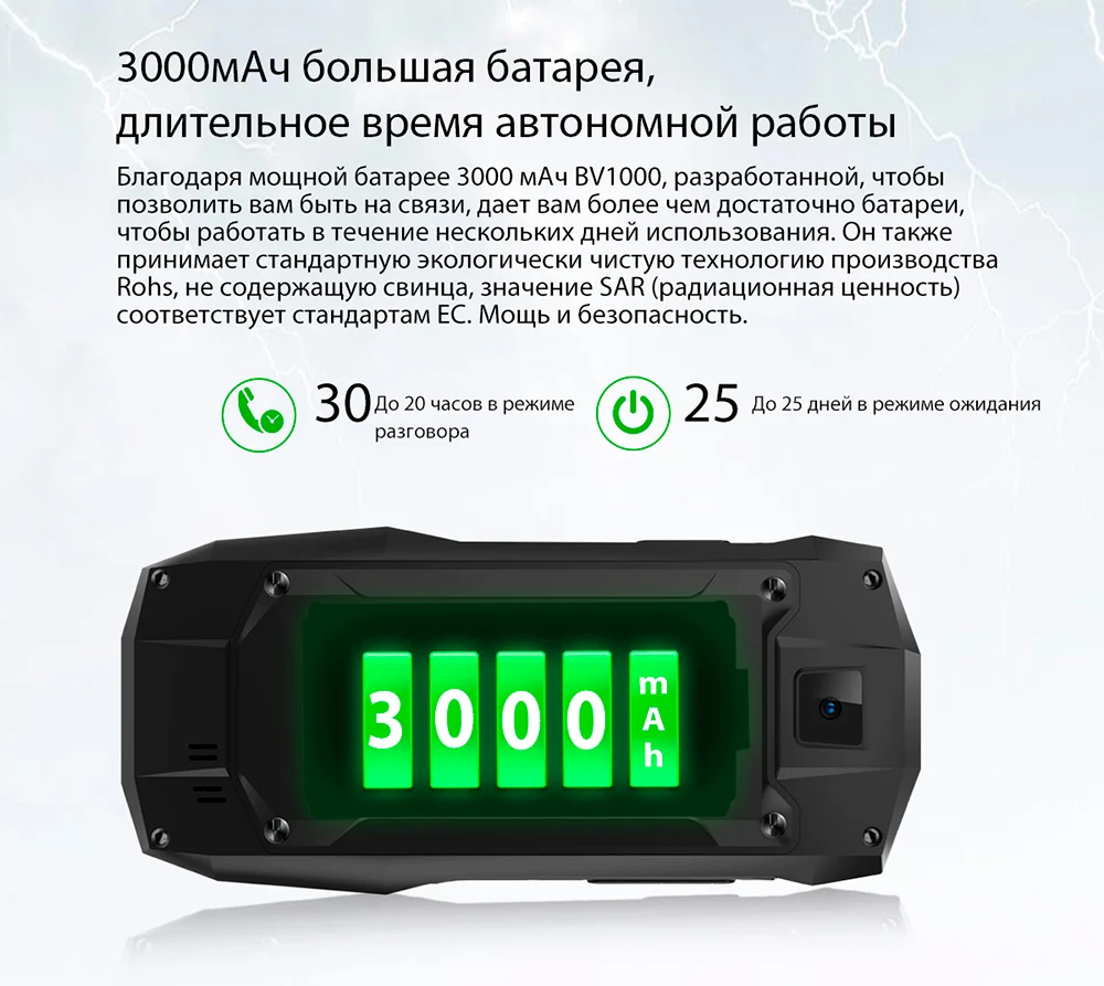 Защищенный мобильный телефон Blackview BV1000, влагозащищенный IP68 мобильный телефон, гарантия в России