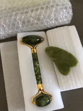 Rodillo de Jade Xiuyu Gua sha de piedra Natural, tablero raspador Guasha, conjunto de cuarzo, herramienta de masaje Facial, Estiramiento Facial, masajeador antiarrugas Delgado