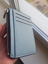 PURDORED-tarjetero delgado de cuero PU Unisex, funda con cremallera para tarjetas de negocios, Mini billetera para tarjetas de crédito, 1 ud.
