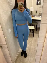 S-XL Vital sin las mujeres Yoga conjunto Fitness deportes trajes paño de gimnasio Camisas manga larga cintura alta corriendo Leggings para hacer ejercicio