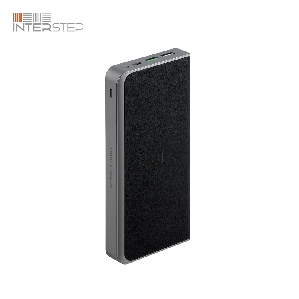 Внешний аккумулятор INTERSTEP PB12Qi 12000мАч QC/PD 10Вт TypeC+8pin беспроводной и проводной