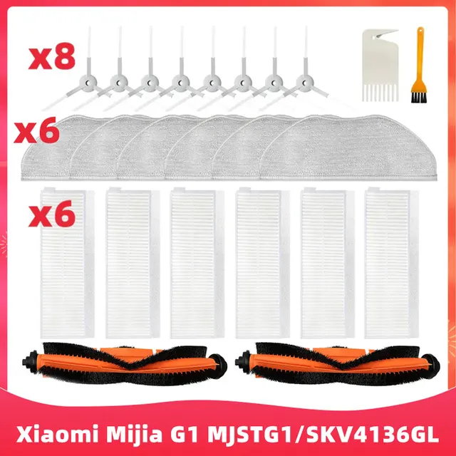 Replacement For Xiaomi Mijia G1 MJSTG1 SKV4136GL Mi Robot Vacuum Mop Essential Cleaner Parts Main Side Brush Hepa Filter Mop Rag Set 2