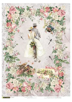 

Rice paper for Decoupage "" Newlyweds "" craft Premier, A3, 25 g/m cpd0637