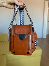 Bolso de estilo coreano Retro con cerradura en forma de corazón para mujer, bandolera con tachuelas para teléfono móvil, 2021