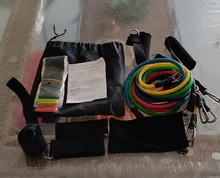 17 unids/set de Bandas Elásticas de resistencia, gimnasio puerta ancla correas resistir Kit de banda de ejercicio de Yoga banda expansor de Fitness lazo tubo tira