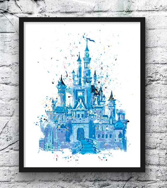 Arte da parede arte da parede dos desenhos animados disney disney mundo  princesa casa poster decoração da sua casa|Pintura e Caligrafia| -  AliExpress