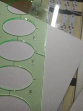 1 Juego de Herramientas de medición de plantilla y regla geométrica ovalada de plástico verde, superventas para estudiantes