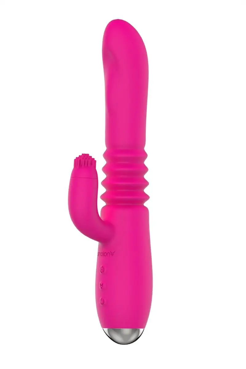 Розовый вибратор с клиторальным стимулятором Nalone Idol Plus- 22,4 см