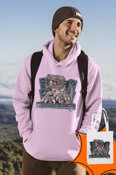

Angemiel Wear DJ Trex Pink Male Hooded Sweatshirt Bags Kombin