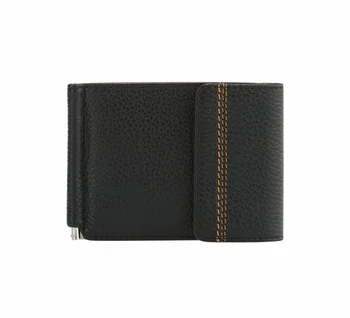 

Fabula зажим для купюр 100% натуральная оригинальная фактурная кожа с контрастной отстрочкой Z 11 BR-BL черный цвет