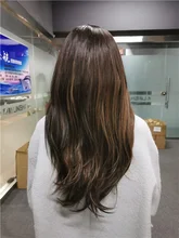 Pequeña LANA sintético Ombre negro marrón de oro con pelucas con reflejos largo ondulado resistente al calor de la parte media Cosplay pelucas para mujeres