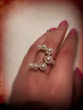 Fashion Big Geometric Pearl Paved Rings For Women 2021 New Jewelry Personality Statement