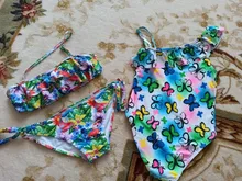 Nuevo 2021 niños traje de dos piezas Flamingo traje de baño para niñas 2021 verano Bikini conjuntos niños traje de baño bañador adorable G1-K337
