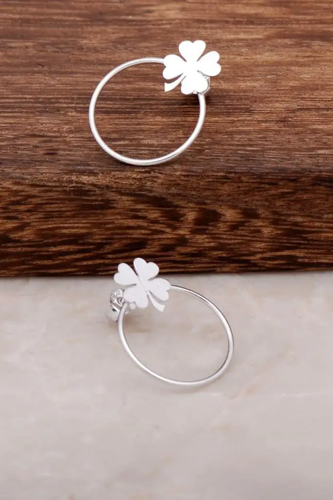 

Clover Design Silver Ring Earrings 4571 High Quality Hand Made Original Filigree Silver Jewellery Gift for Women