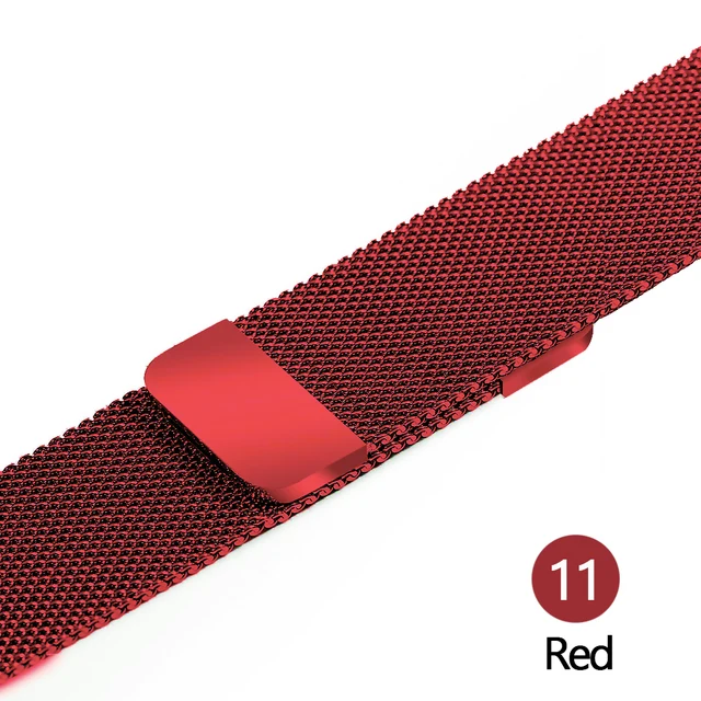 Stainless Steel Milanese Strap For Apple Watch 6 Se Band 44mm 40mm 42mm 38mm Smartwatch iWatch Series 345 Bracelet Magnetic Loop 11 Red