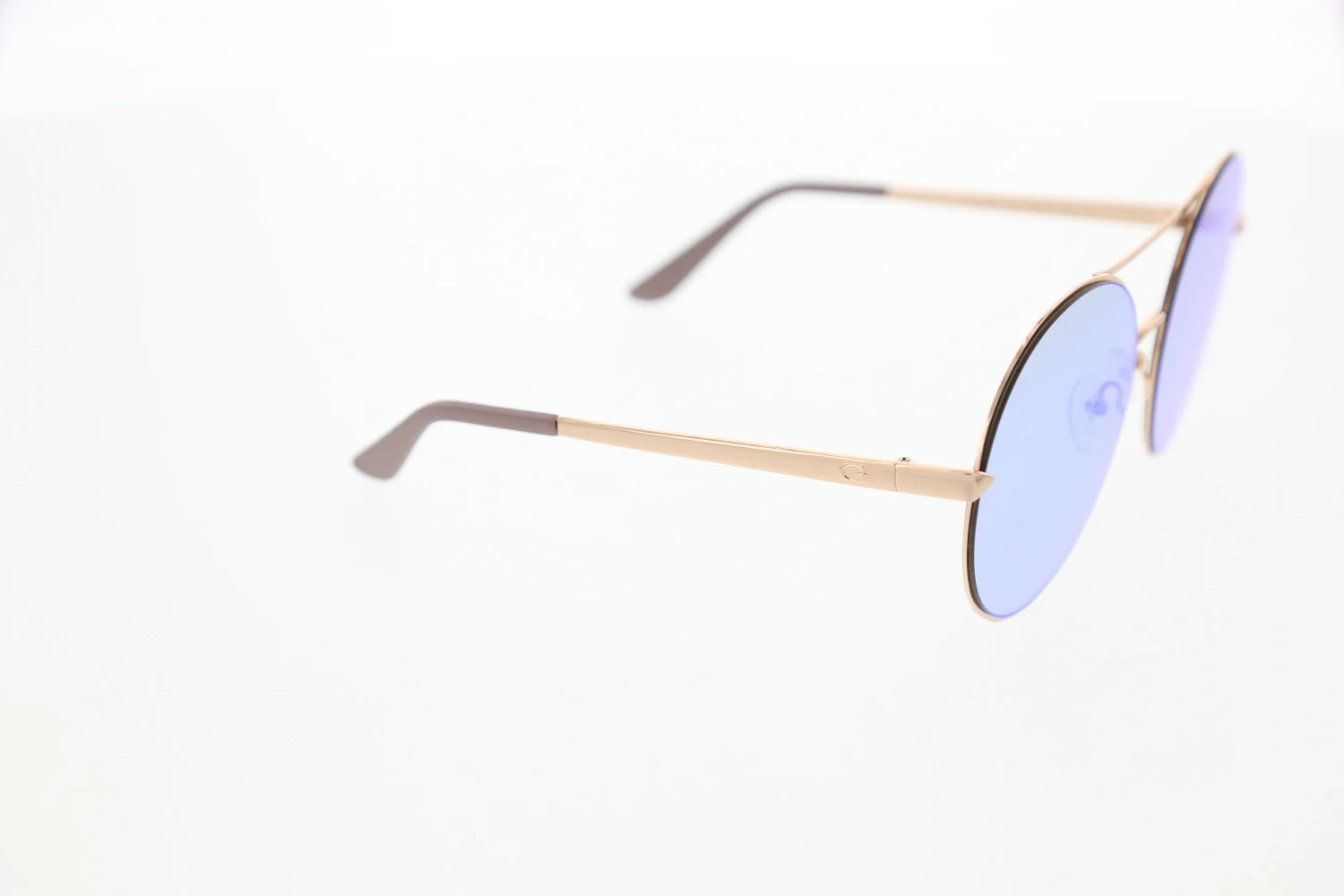 

Women's sunglasses gu 7559 28x metal gold organic round round 60-18-135 guess