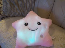 34CM Creative Toy Luminous Pillow Soft Stuffed Plush Glowing Colorful Stars Cushion Led