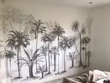 3D Wallpaper Mural Decoration Jungle Rainforest Custom Milofi Retro Hand-Painted-Lines