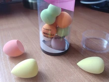 Maange10 Uds Mini Foam-Puff de polvo grande, belleza, licuadora, base correctora, crema suave, en húmedo y seco, doble uso