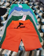 Pantalones cortos de algodón para niños y niñas, pantalones cortos lisos con cintura elástica, deportivos, a la moda, ropa de playa