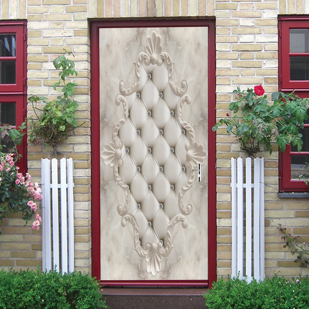 Adesivi Murali 3D Per Porte Interne, Effetto Murale, Dimensioni 95x215 Cm, Rimovibili E Impermeabili, Decorazione Casa