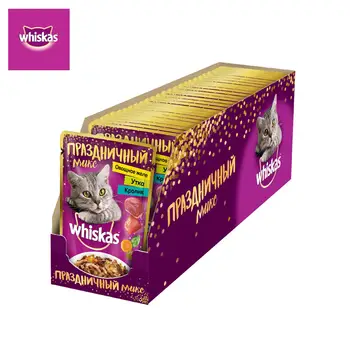 

Wet cat food Whiskas Party mix duck, rabbit and овощное jelly, 24 PCs 85g