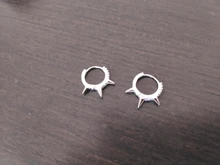 ROXI 100% de Plata de Ley 925 Punk remache pequeño pendientes de aro abierto Cubic Zirconia pendientes para las mujeres joyería de moda regalos