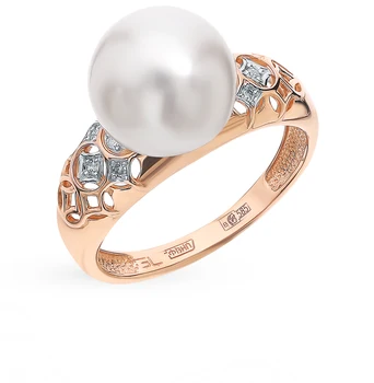 

Gold ring with pearls and diamonds sunlight sample 585