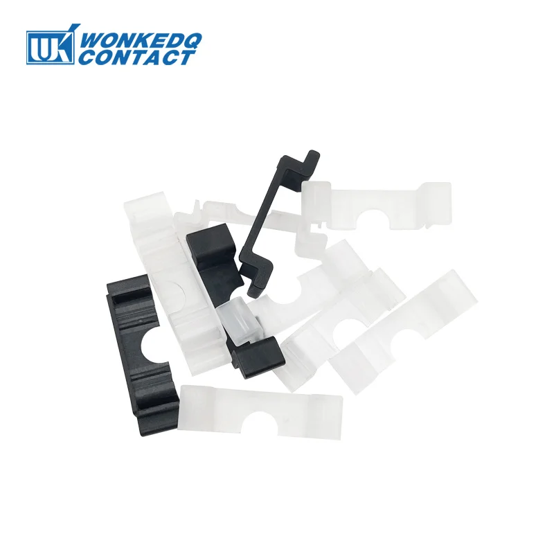 Din Rail Din Rail Terminal Block 2Pcs NS35-HT-B/T Din Rail Cut Resistant Protect 7.5 Thickness Black/Transparent Terminal Block End Cap Protector