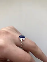 Anillo Vintage de cristal con lapislázuli azul, joyería para Cosplay, 1 unidad