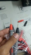 Cleqee P1502 2 uds multímetro sondas reemplazable agujas sonda Universal de prueba para multímetro Digital Cable de antena de Cable 1M