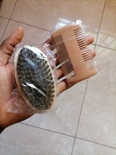 Barba Juego de cepillos para el pelo de la alta calidad suave cerdas de jabalí barba madera cepillo de peluquería de afeitar herramienta hombres bigote peine Kit con bolsa de regalo