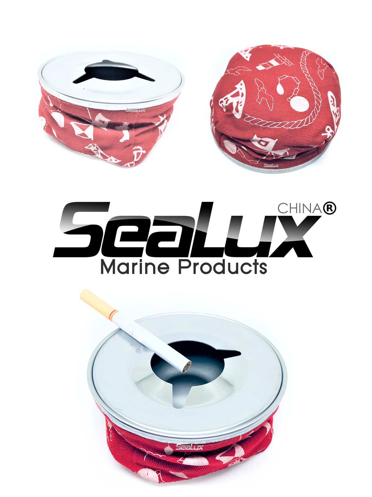 Sealux winddichter Sitzsack Aschenbecher-rot Marine SS304 Zigarre Zigarette für Boot, Auto oder Wohnmobil – Detail 1