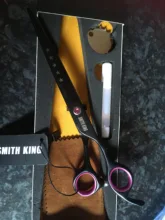 7 〞-Tijeras/Tijeras profesionales de peluquería, 7 pulgadas, láser, tijeras para cortar Cable, hoja dentada fina, diseño antideslizante