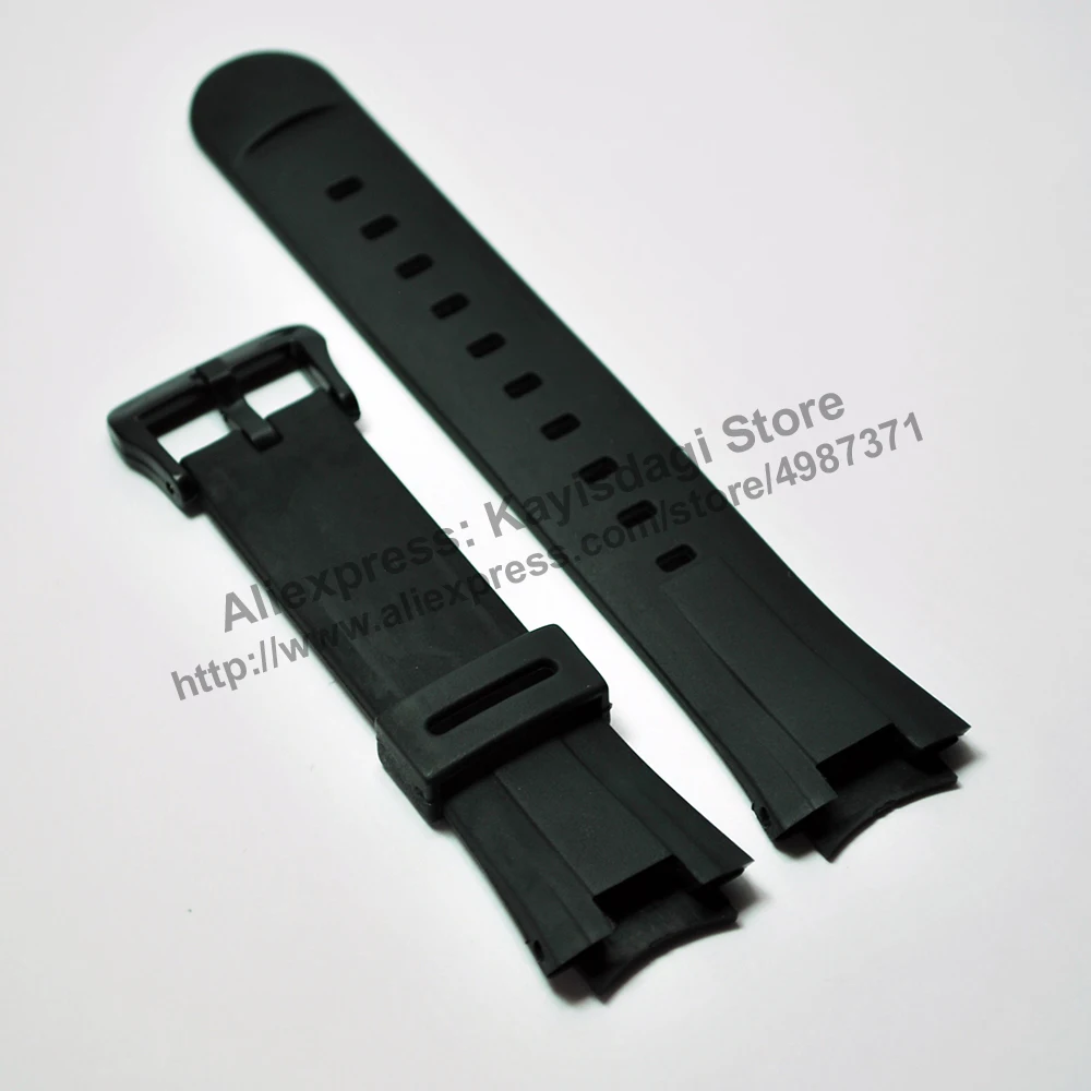 Cinturino/Cinturino In Gomma Nera Compatibile Per Casio Edificio Ef-305-1Av , Ef-305-9Av