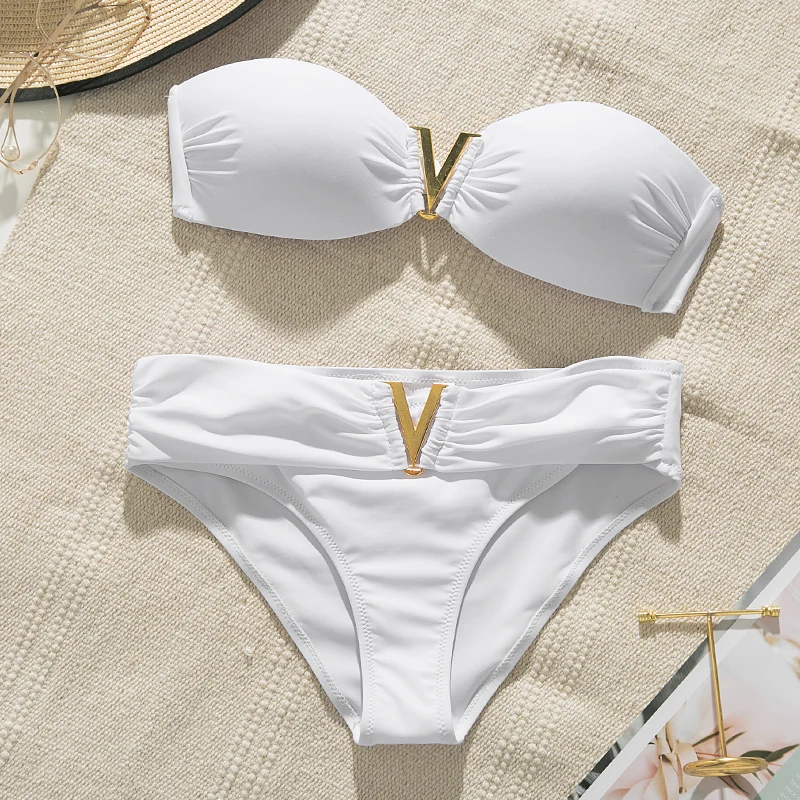 White push up woman swimsuit 2020 new Summer beach sexy bikini set